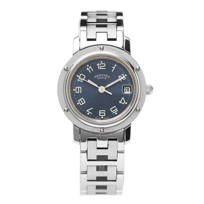 Hermes Stainless Steel 24mm Clipper Quartz Watch Blue 1 of 6