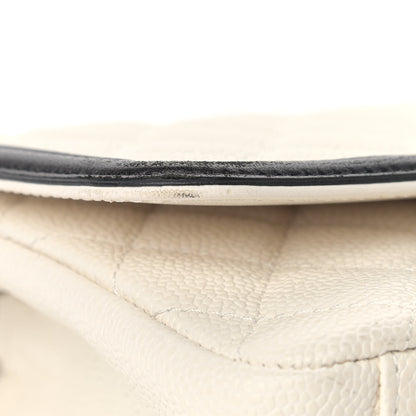Chanel Caviar Quilted Medium CC Filigree Flap White Black 9 of 12