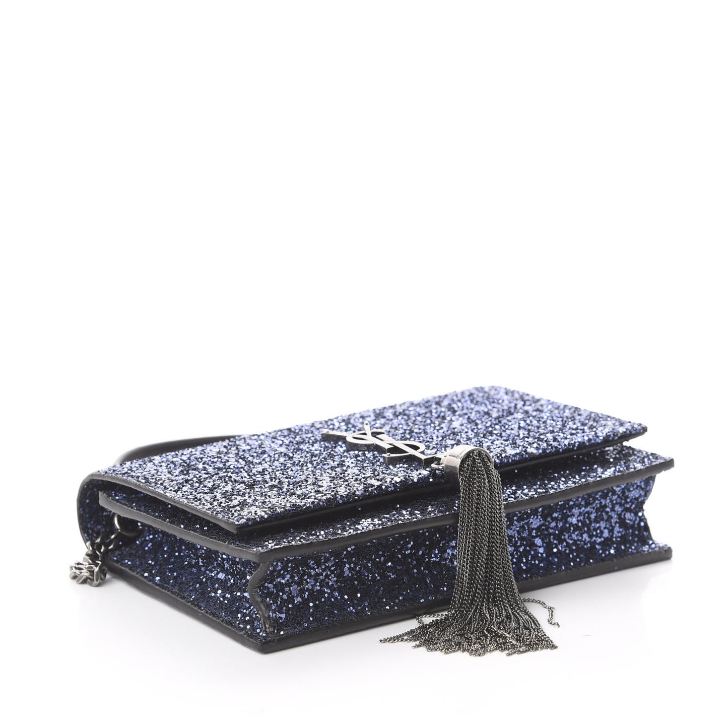 Metallic Glitter Classic Monogram Kate Tassel Chain Wallet North Sea