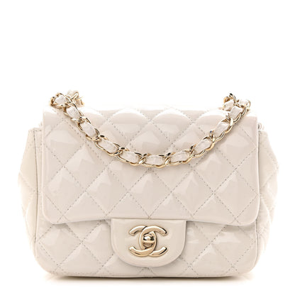Chanel Patent Quilted Mini Square Flap White 1 of 17