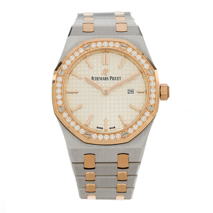 Audemars Piguet Stainless Steel 18K Rose Gold Diamond 33mm Royal Oak Quartz Watch White 67651SR.ZZ.1261SR.01 1 of 5
