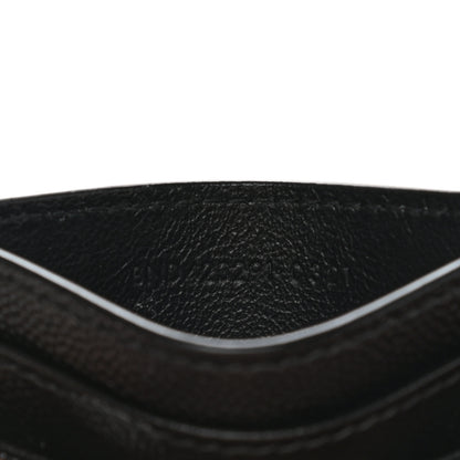 Saint Laurent Grain De Poudre Matelasse Chevron Monogram Credit Card Case Black 7 of 8