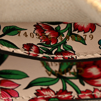 Gucci Calfskin Matelasse Diagonal Brit Roses Print Mini Interlocking G Heart Shoulder Bag  White Multicolor 8 of 11