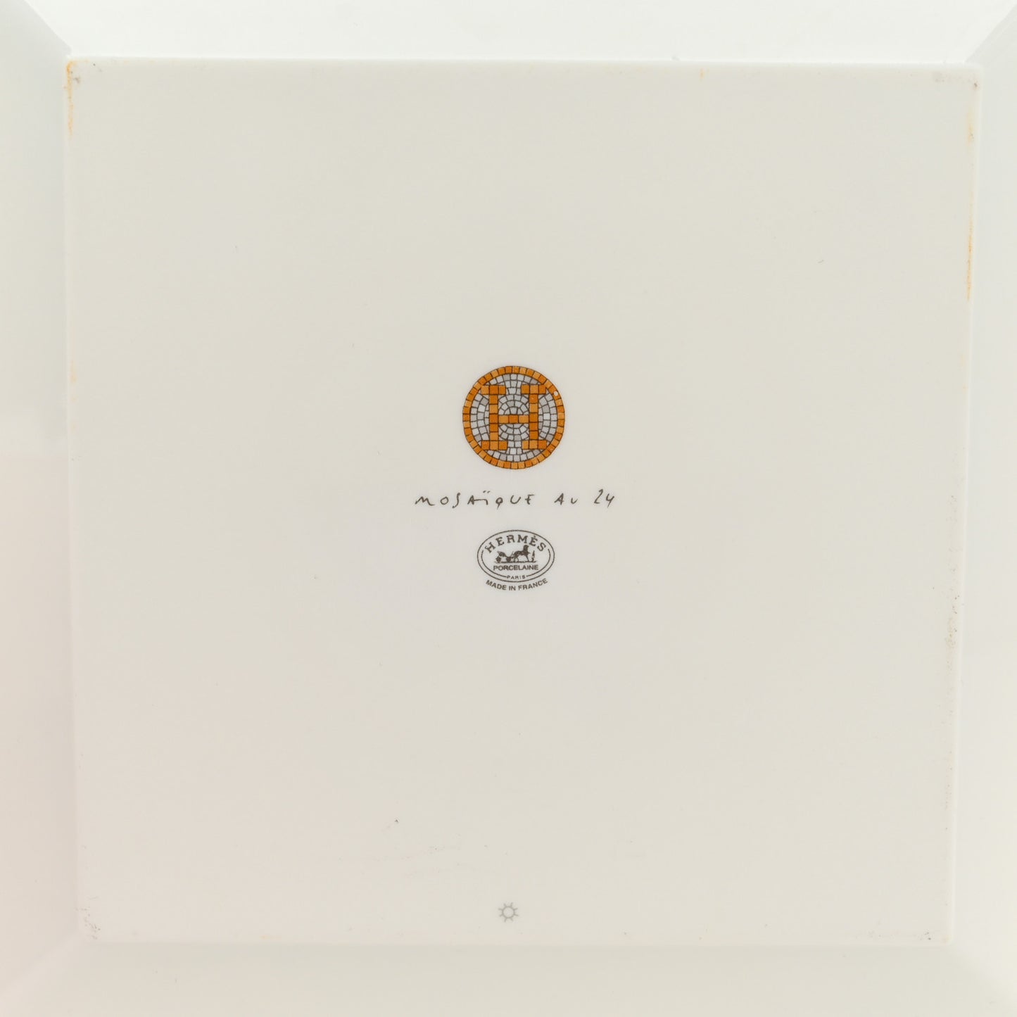 Porcelain Mosaique Au 24 Set of 3 Square Plates Gold