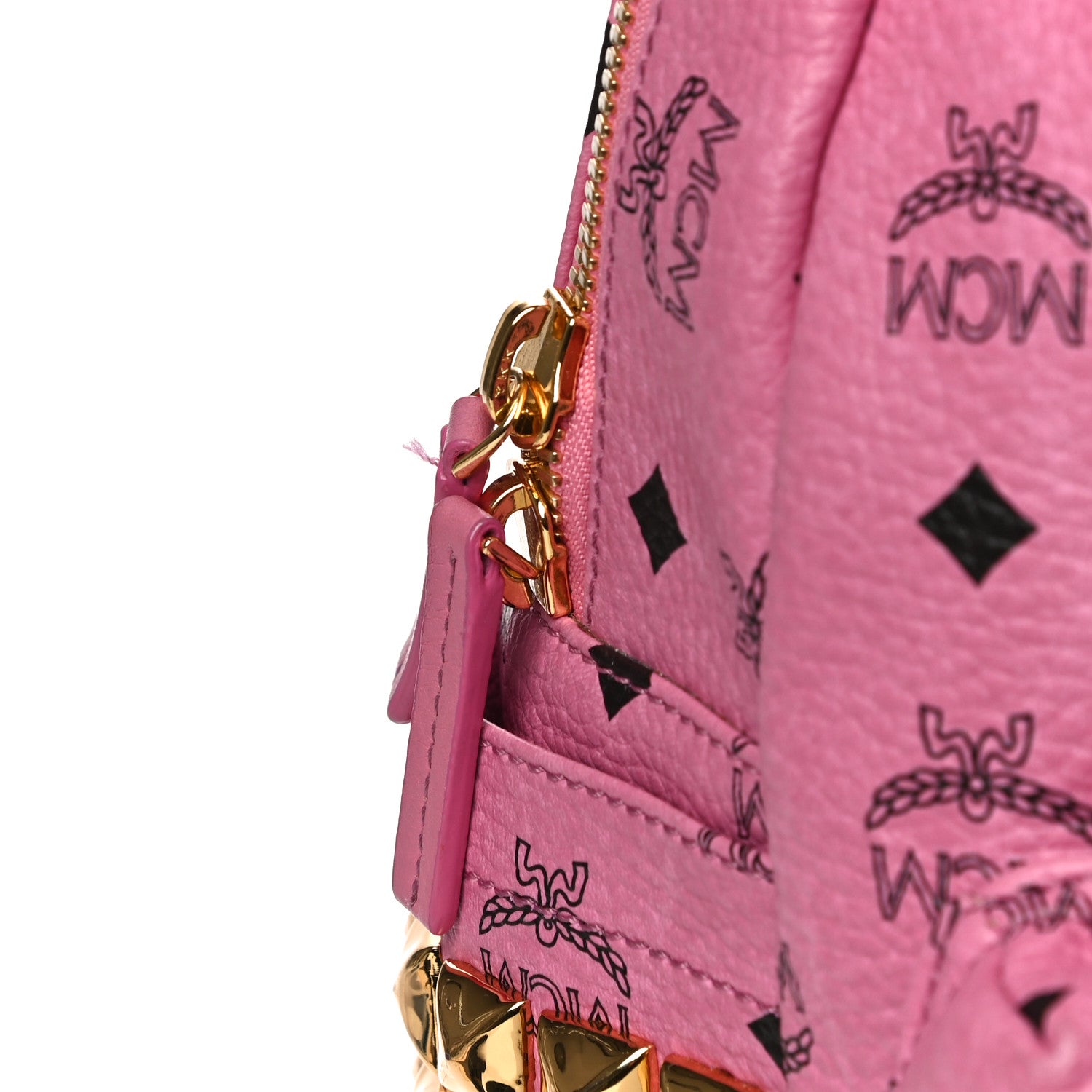 MCM Visetos Medium Side Studs Stark Backpack Pink 10 of 14