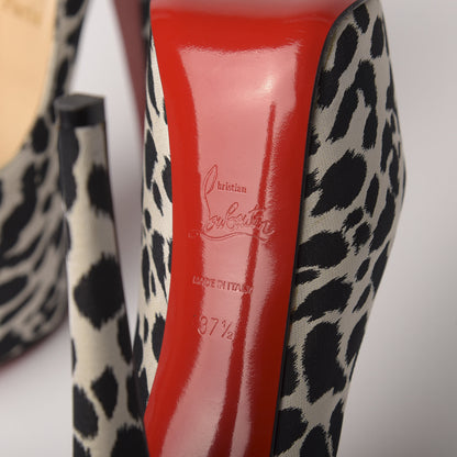 Christian Louboutin Tissu Leopardino Lady Daf 160 Pumps 37.5 Black White 8 of 10