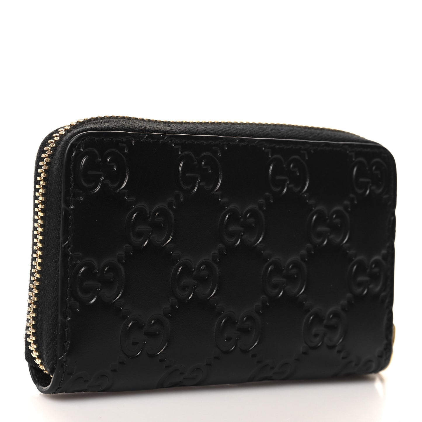 Guccissima Zip Around Card Case Black