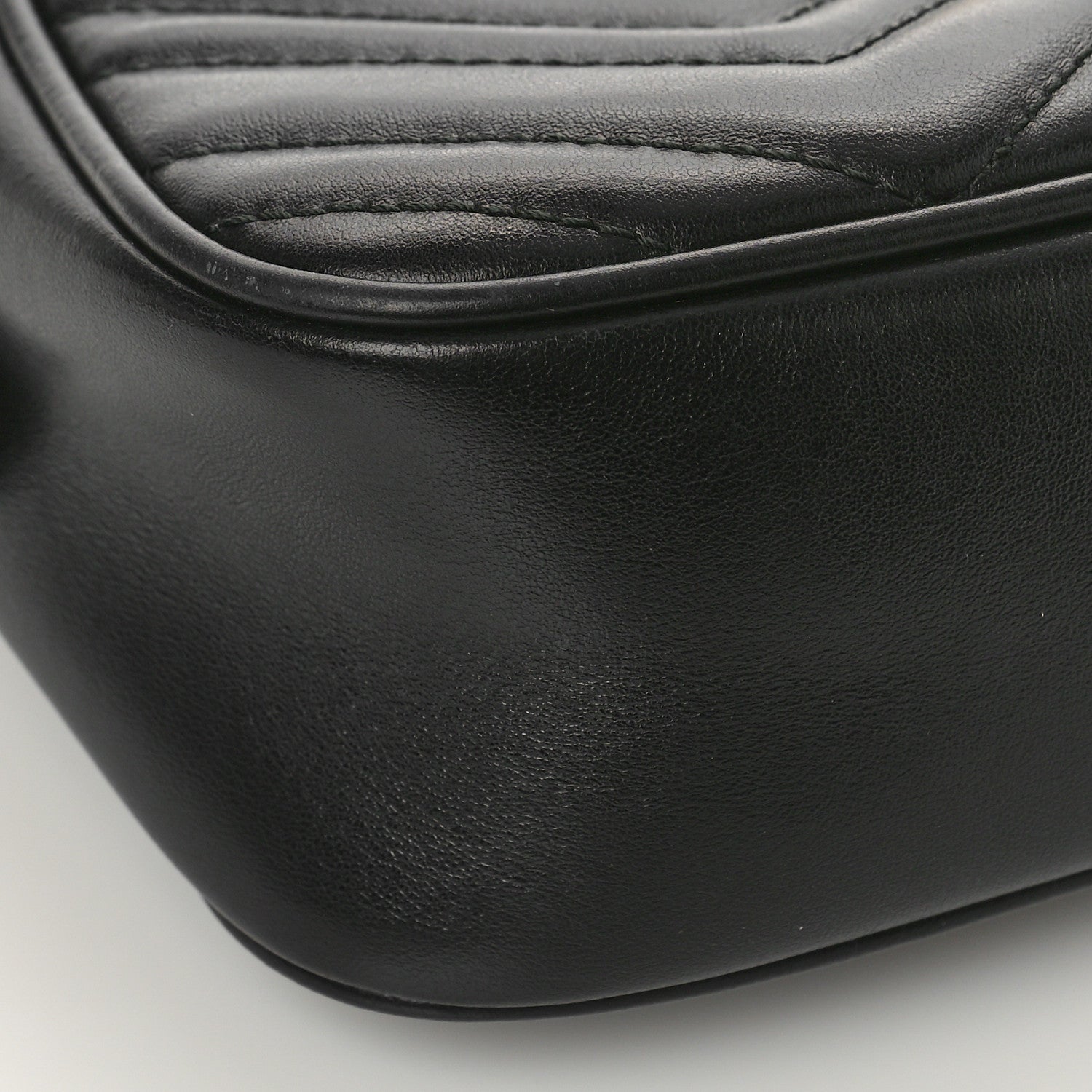 Gucci Calfskin Matelasse Small GG Marmont Chain Shoulder Bag Black 8 of 11