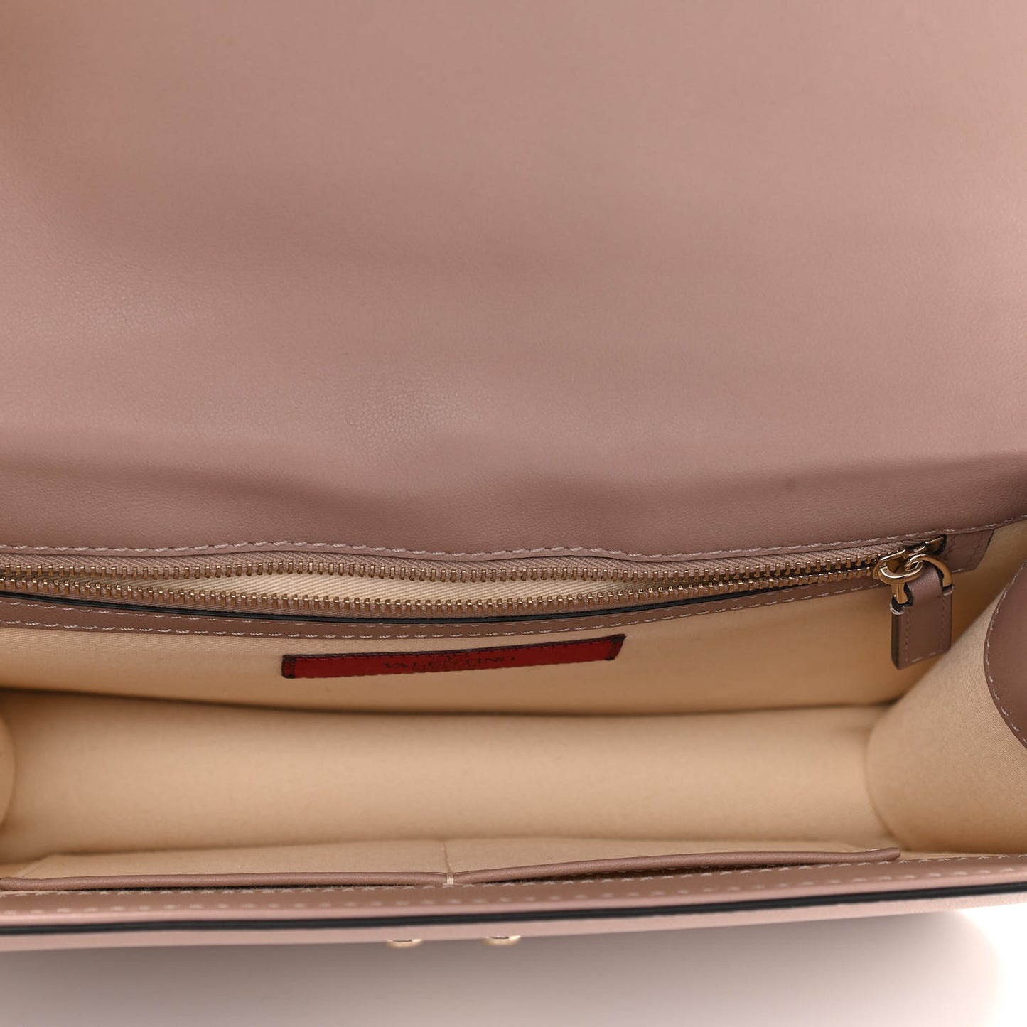 Vitello Medium Glam Lock Rockstud Flap Poudre