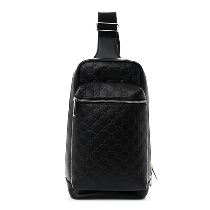 Gucci Guccissima Sling Backpack Black 1 of 9