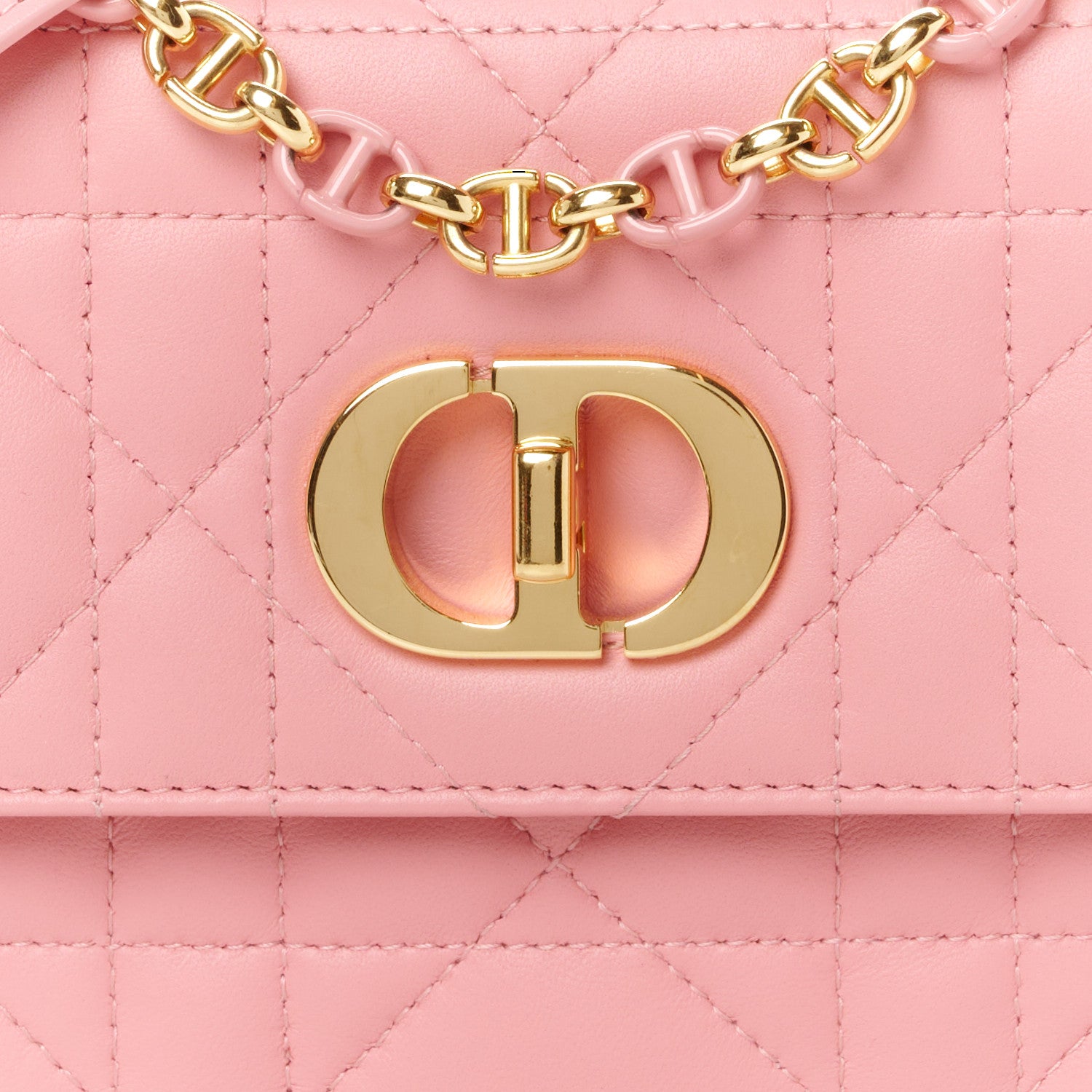 Christian Dior Lambskin Macrocannage Mini Miss Caro Bag Pink