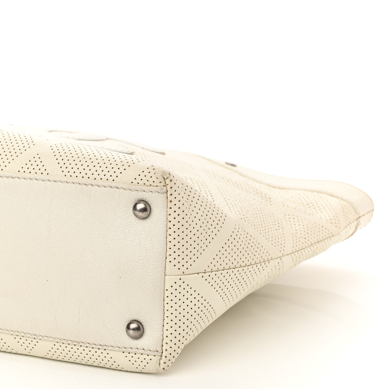 Chanel Goatskin Perforated Large CC Tote White 10 of 16