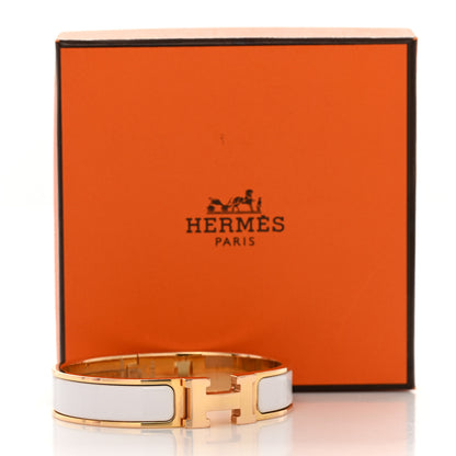 Hermes Enamel Narrow Clic Clac H Bracelet PM White 5 of 5