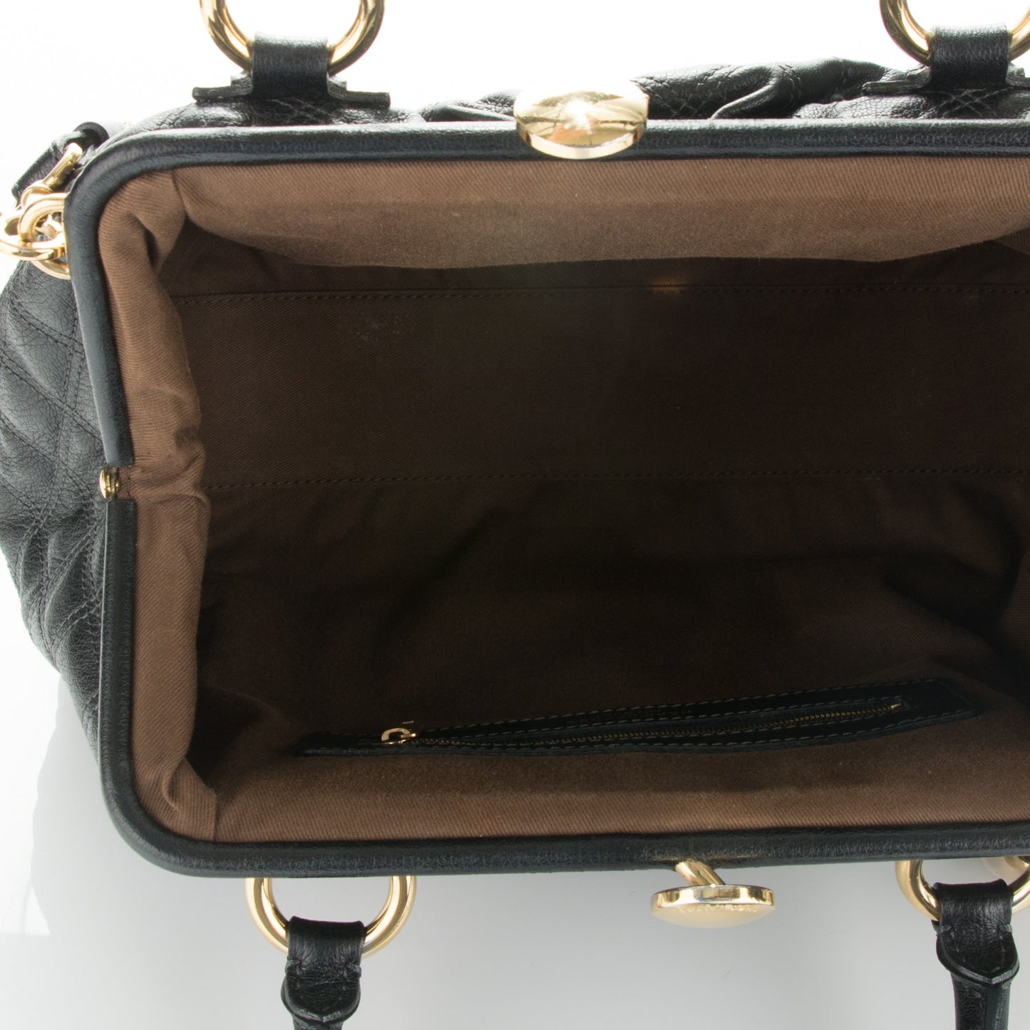 Calfskin Quilted Stam Black