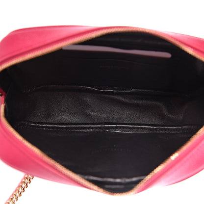 Saint Laurent Grain De Poudre Matelasse Monogram Mini Lou Camera Bag Fuchsia 5 of 10