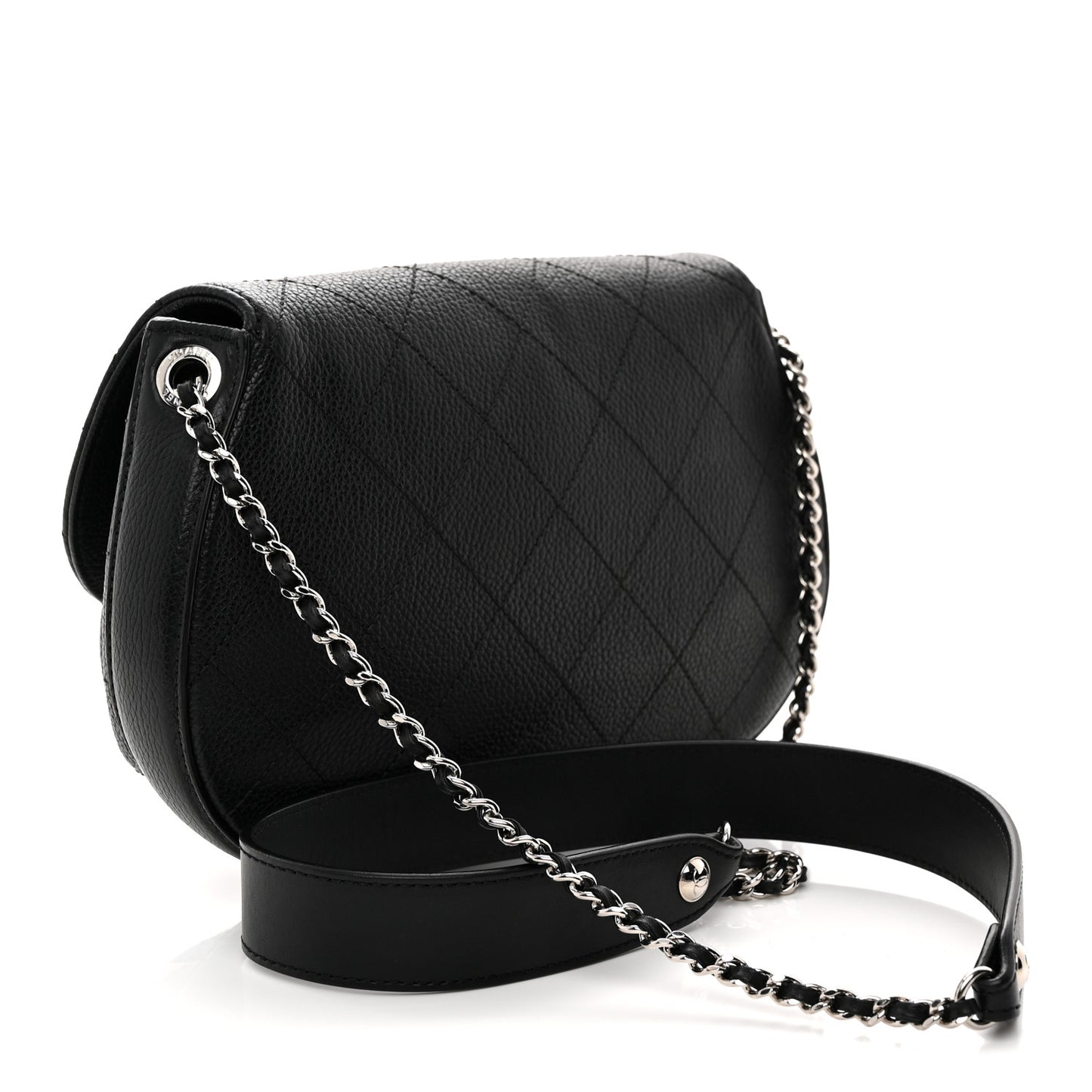 Calfskin Quilted Jungle Stroll Shoulder Bag Black