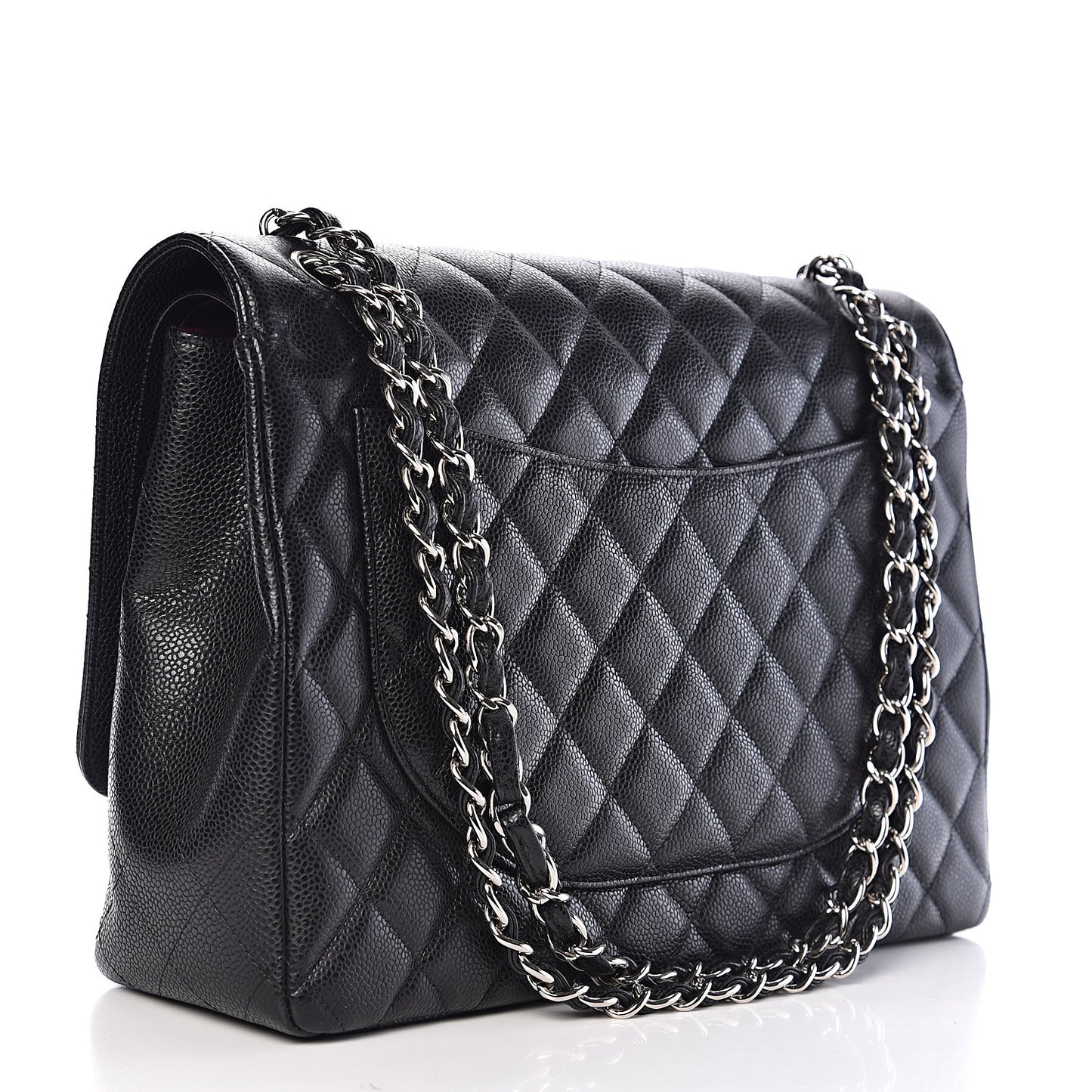 Caviar Quilted Maxi Double Flap Black