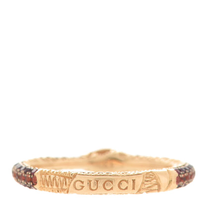 Gucci 18K Yellow Gold Black Diamond Topaz Sapphire Ouroboros Snake Ring 52 6 3 of 6