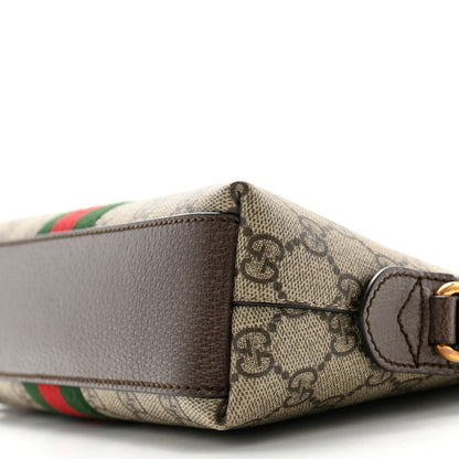Gucci GG Supreme Monogram Textured Dollar Calfskin Web Small Ophidia Dome Shoulder Bag Beige Ebony New Acero 10 of 12