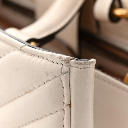Gucci Calfskin Matelasse Small GG Marmont Tote White 13 of 15