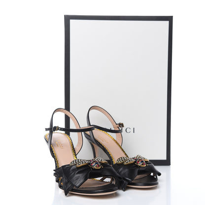 Gucci Nappa Queen Margaret Mid Heel Sandals 37 Black 7 of 7