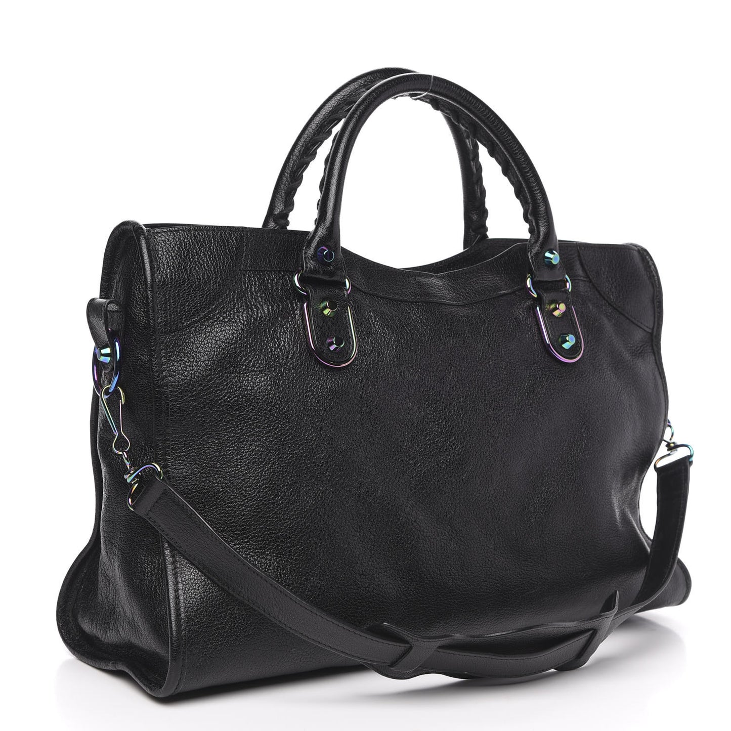 Chevre Iridescent Metallic Edge Hardware City Black
