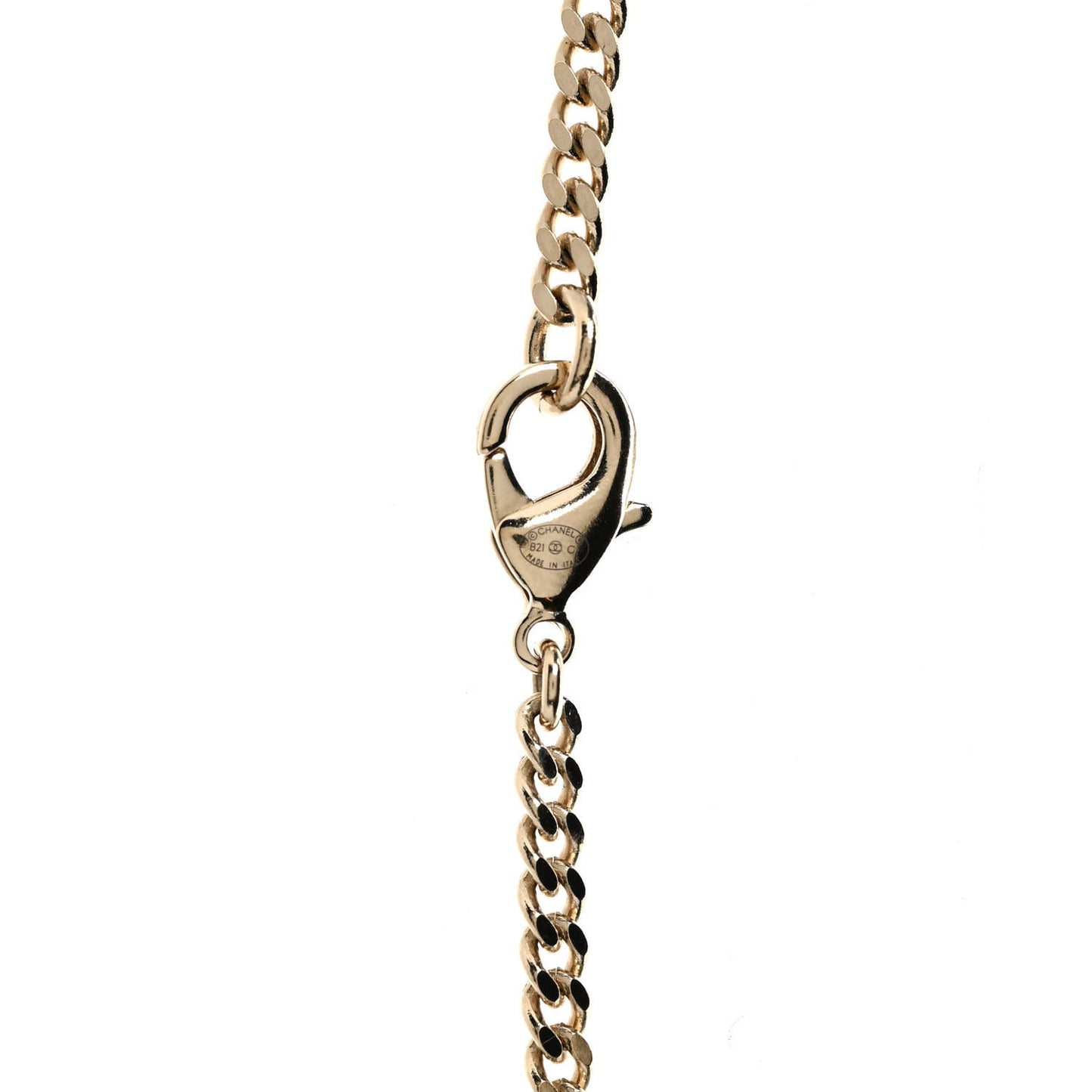 Crystal Dog Tag Charm Necklace Gold