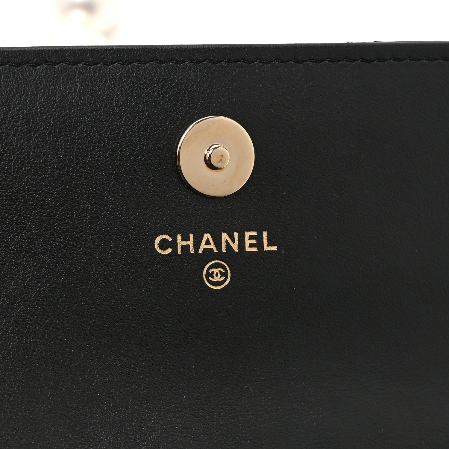 Chanel Calfskin Quilted Maxi Pearls Clutch With Chain Black 6 of 12