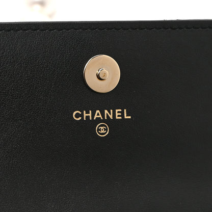 Chanel Calfskin Quilted Maxi Pearls Clutch With Chain Black 6 of 12