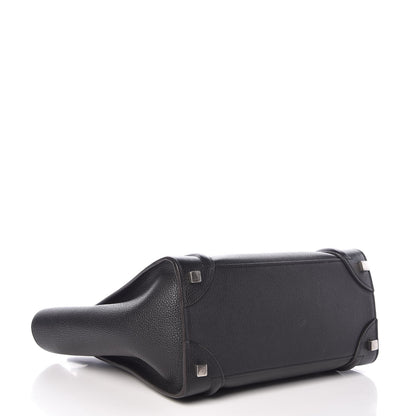 Celine Drummed Calfskin Micro Luggage Black 4 of 6