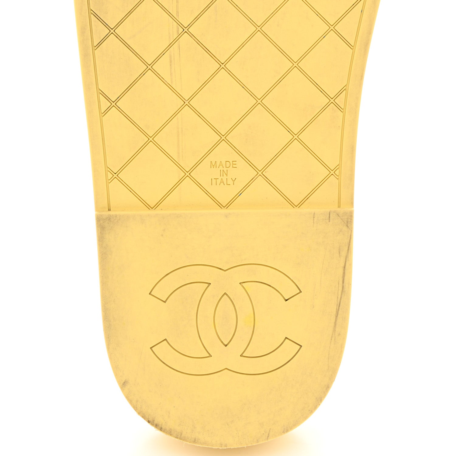 Chanel Lambskin Quilted CC Mules Sandals 38 Yellow 8 of 13