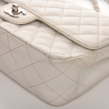 Chanel Caviar Quilted Medium Double Flap White 16 of 18