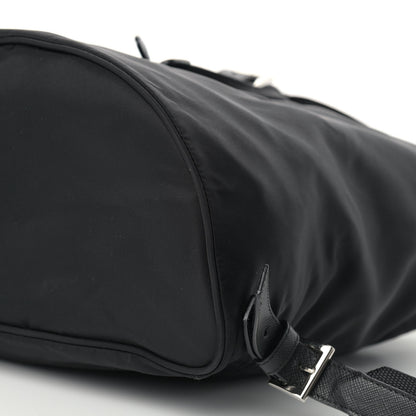 Prada Nylon Vela Saffiano Medium Cinch Backpack Black 9 of 11