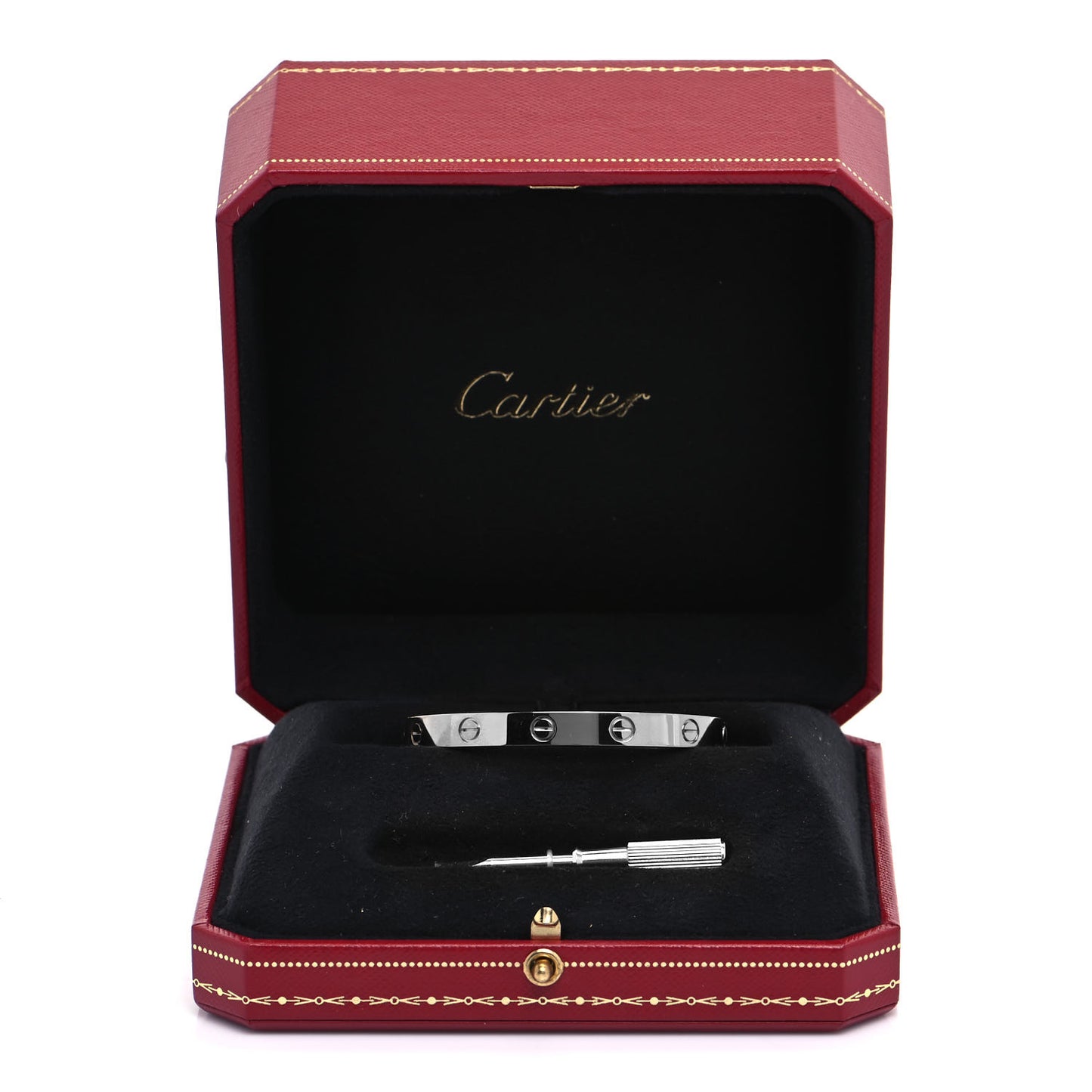 18K White Gold LOVE Bracelet 16