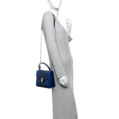 Bulgari Shiny Karung Serpenti Forever Top Handle Dark Blue 2 of 9