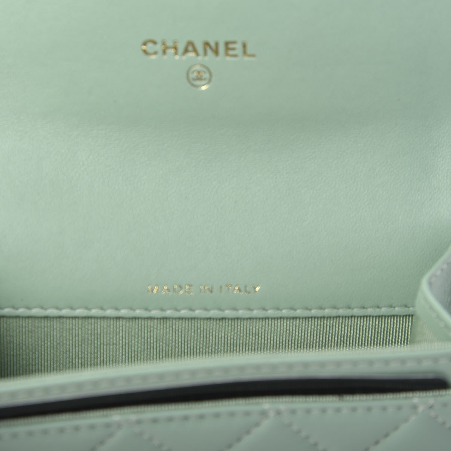 Chanel Lambskin Quilted Flap Card Holder Wallet Green 6 of 8