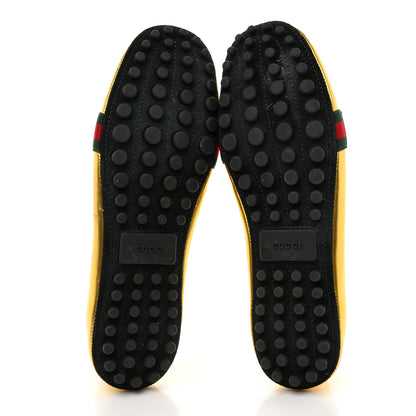 Gucci Metallic Nappa Web Bayadere Ballerina Flats 37 Oro 5 of 14