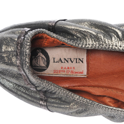 Lanvin Metallic Lambskin Elastic Ballet Flats 39 Dore Argent 8 of 13