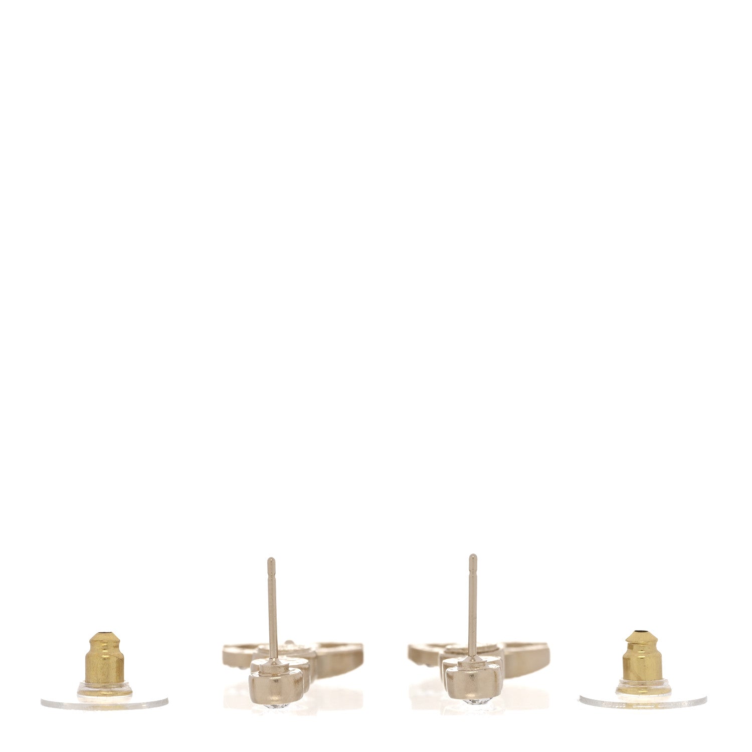 Chanel Crystal CC Drop Earrings Gold 3 of 5