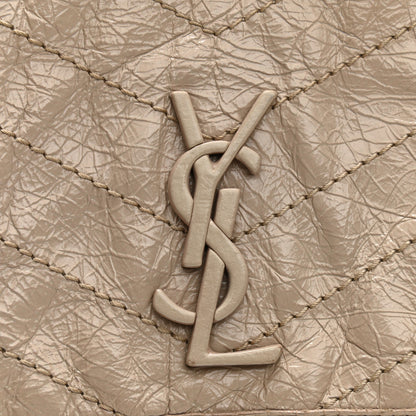 Saint Laurent Crinkled Calfskin Matelasse Monogram Medium Niki Chain Satchel Light Natural 12 of 12