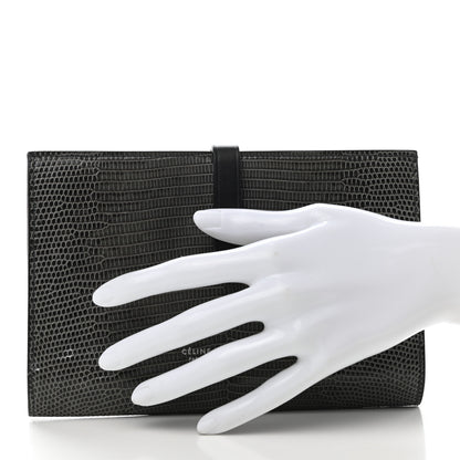 Celine Lizard Calfskin Large Multifunction Strap Wallet Black 2 of 9