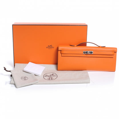 Hermes Swift Kelly Cut Clutch Pochette Orange 5 of 8