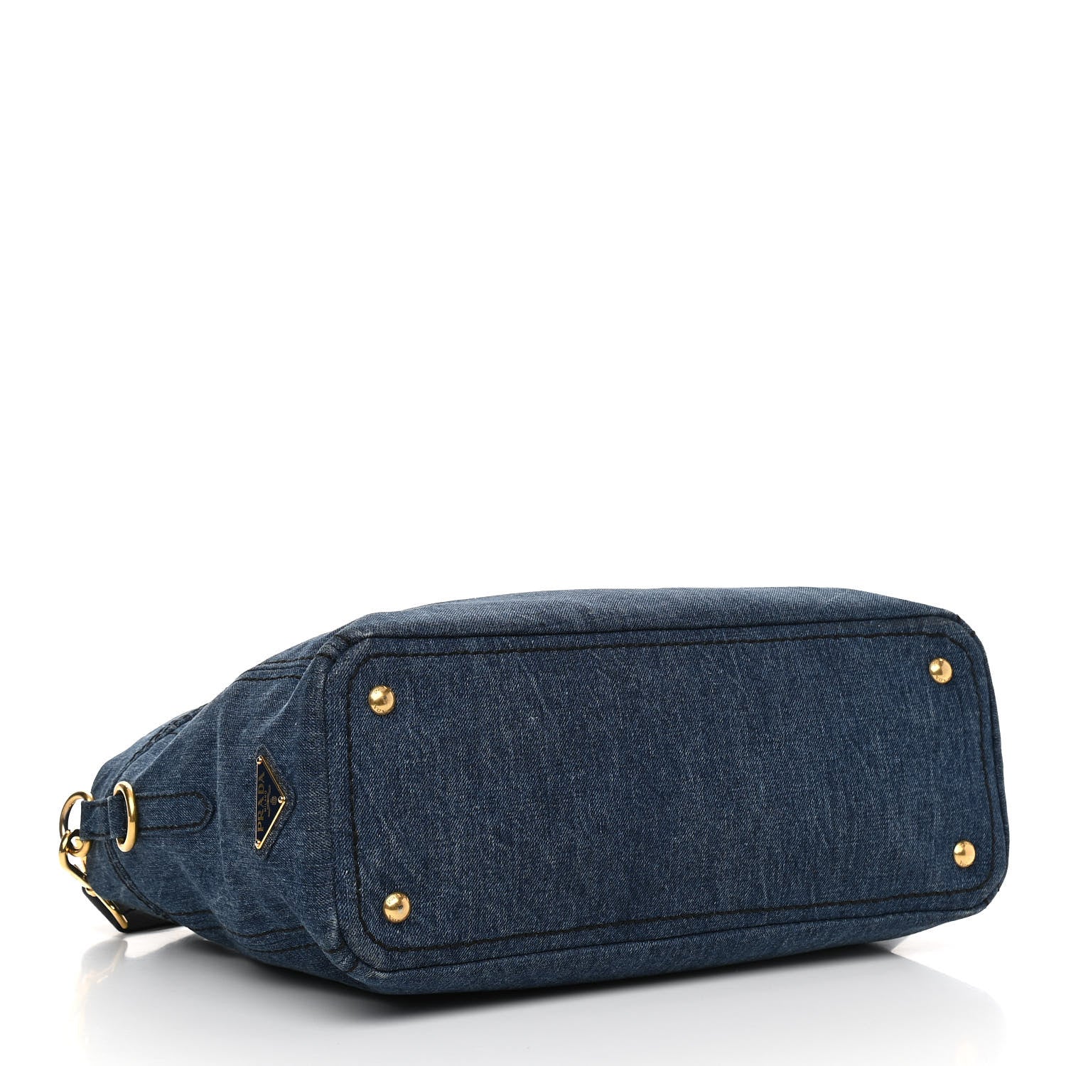 Prada Denim Large Logo Shopping Tote 4 of 11