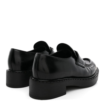 Prada Spazzolato Metal Triangle Logo 50mm Loafers 36.5 Black 5 of 11