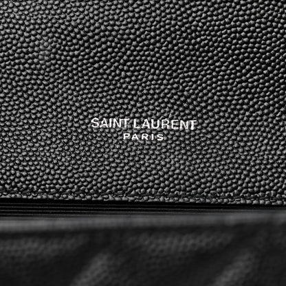 Saint Laurent Grain De Poudre Textured Mixed Matelasse Triquilt Small Monogram Satchel Black 5 of 8