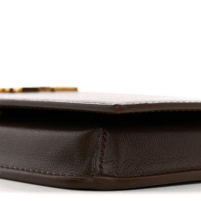 Saint Laurent Smooth Calfskin Monogram Phone Holder Crossbody Green Hunting 10 of 13