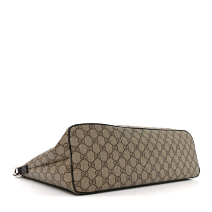 Gucci GG Supreme Monogram Medium Zippered Tote Dark Brown 3 of 9