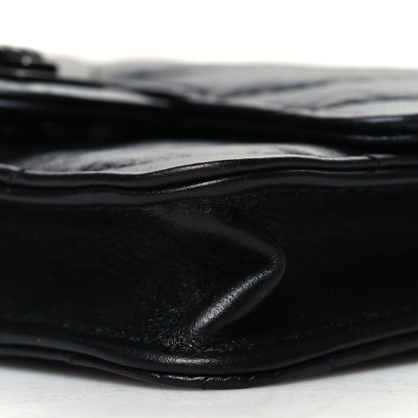 Aged Calfskin Chevron Quilted Reissue Belt Bag Black