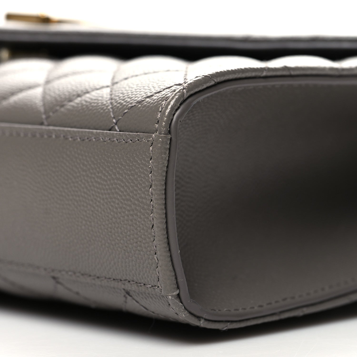 Saint Laurent Grain De Poudre Textured Mixed Matelasse Medium Triquilt Monogram Satchel Earth 9 of 9