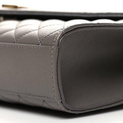 Saint Laurent Grain De Poudre Textured Mixed Matelasse Medium Triquilt Monogram Satchel Earth 9 of 9